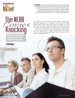 The NLRB Comes Knocking