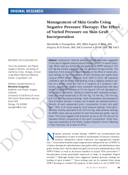 Management of Skin Grafts Using Negative Pressure