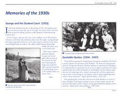 Memories of the 1930s - University of Manitoba