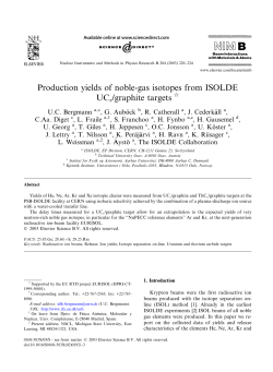 Production yields of noble-gas isotopes from ISOLDE UCx