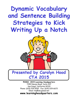 Dynamic Vocabulary and Sentence Building and Sentence Building