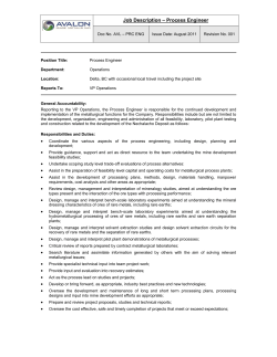 Job Description Process Engineer