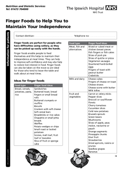 Finger Foods to Help You to Maintain Your