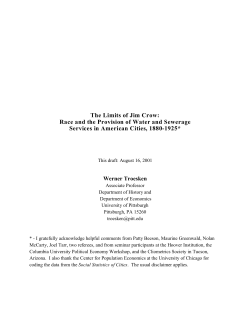 The Limits of Jim Crow: Race and the Provision of Water and