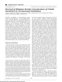 Reversal of Minimum Alveolar Concentrations of