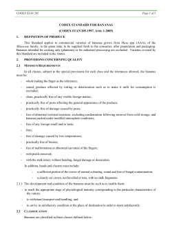 codex standard for bananas