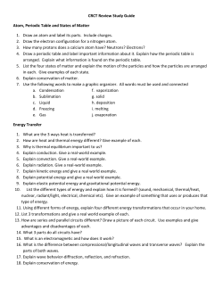 CRCT Review Study Guide Atom, Periodic Table and States of