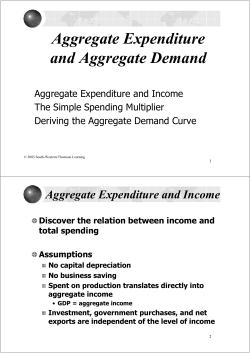 Aggregate Expenditure and Aggregate Demand