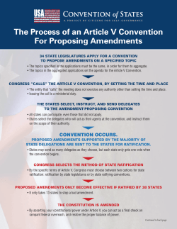 The Process of an Article V Convention For