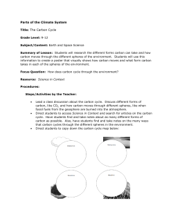 Parts of the Climate System Title: The Carbon Cycle