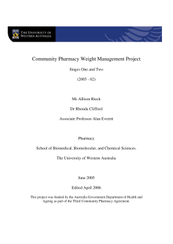 Community Pharmacy Weight Management Project