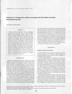 Inference of manganese backscattering data Christian de Moustier