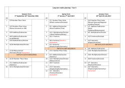 Long term maths planning &ndash; Year 4 wk Autumn Term 5th September