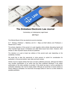The Zimbabwe Electronic Law Journal