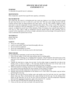 SPECIFIC HEAT OF LEAD EXPERIMENT 13