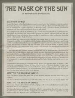 THE MASK OF THE SUN - Museum of Computer Adventure Game