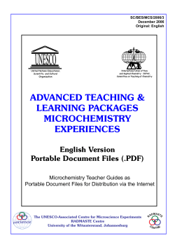 microchemistry experiences - UNESDOC