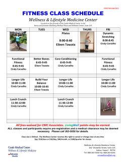 Fitness Class Schedule - Castle Med