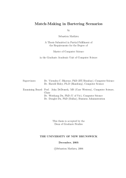 Match-Making in Bartering Scenarios