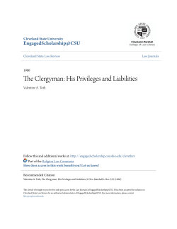 The Clergyman: His Privileges and Liabilities