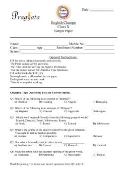 English Champs Class10 Sample paper