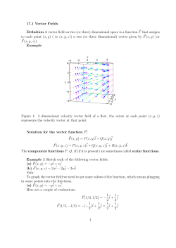 Notes for Vector Fields (Functions) and Line Integrals (part 1)