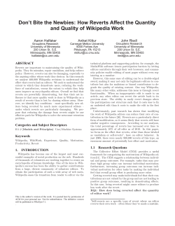Don`t Bite the Newbies: How Reverts Affect the Quantity and Quality