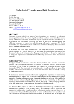 Technological Trajectories and Path Dependence