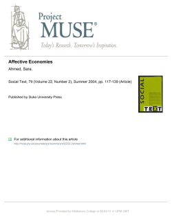 Affective Economies - Middlebury Institute of International Studies at