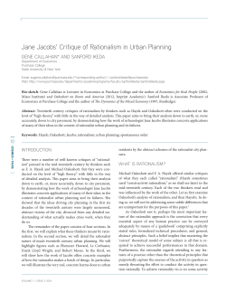 Jane Jacobs` Critique of Rationalism in Urban