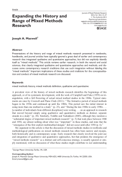 Expanding the History and Range of Mixed Methods Research (2016)