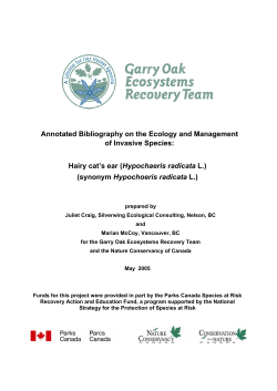 Annotated Bibliography on the Ecology and Management