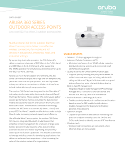 ARUBA 360 SERIES OUTDOOR ACCESS POINTS