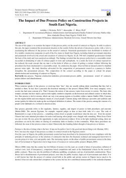 The Impact of Due Process Policy on Construction