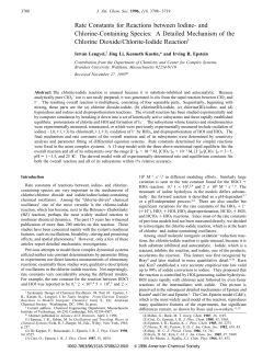 Rate Constants for Reactions between Iodine