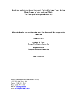 Climate Preferences, Obesity, and Unobserved Heretogeneity in Cities