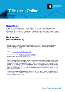 Robert Reiner Conservatives and the Constabulary in