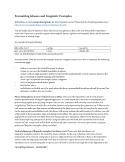Formatting Glosses and Linguistic Examples