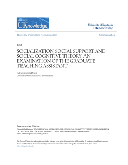 socialization, social support, and social cognitive theory