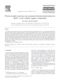 Proton transfer reaction rate constants between hydronium ion (H3O