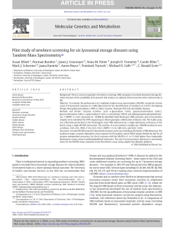 Pilot study of newborn screening for six lysosomal storage diseases