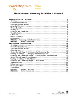 Measurement Learning Activities