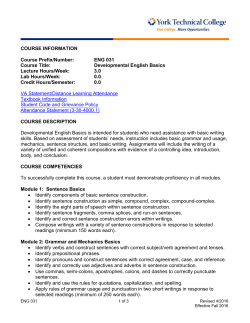 ENG-031 - York Technical College