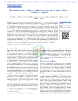Effectiveness of low vision services in improving patient quality of life