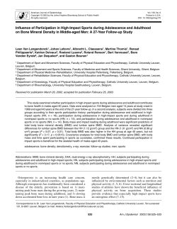 Influence of Participation in High-Impact Sports during Adolescence