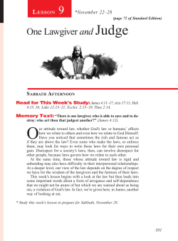 One Lawgiver and Judge - Adult Bible Study Guide