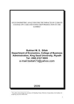 impacts of climate change on food and cash crops in the gambia