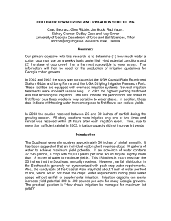 cotton crop water use and irrigation scheduling