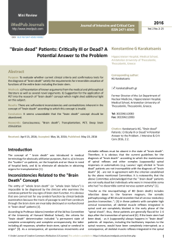 Brain dead - Journal of Intensive and Critical Care