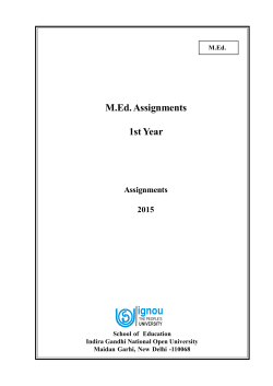 M.Ed.-First Year